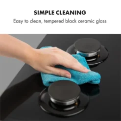 Gusteau Ignito Einbau-Ofen-Set Elektro / Gas 64Ltr Schwarz Edelstahl -Klarstein Verkaufs 60002595 yy 0010 logo Klarstein Ignito 4 Zonen Gaskochfeld schwarz