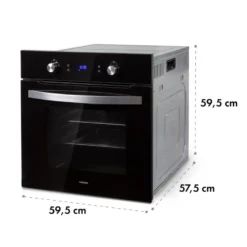 Gusteau Ignito Einbau-Ofen-Set Elektro / Gas 64Ltr Schwarz Edelstahl -Klarstein Verkaufs 60002595 yy 0012 logo Klarstein Gusteau Elektrischer Einbaubackofen schwarz