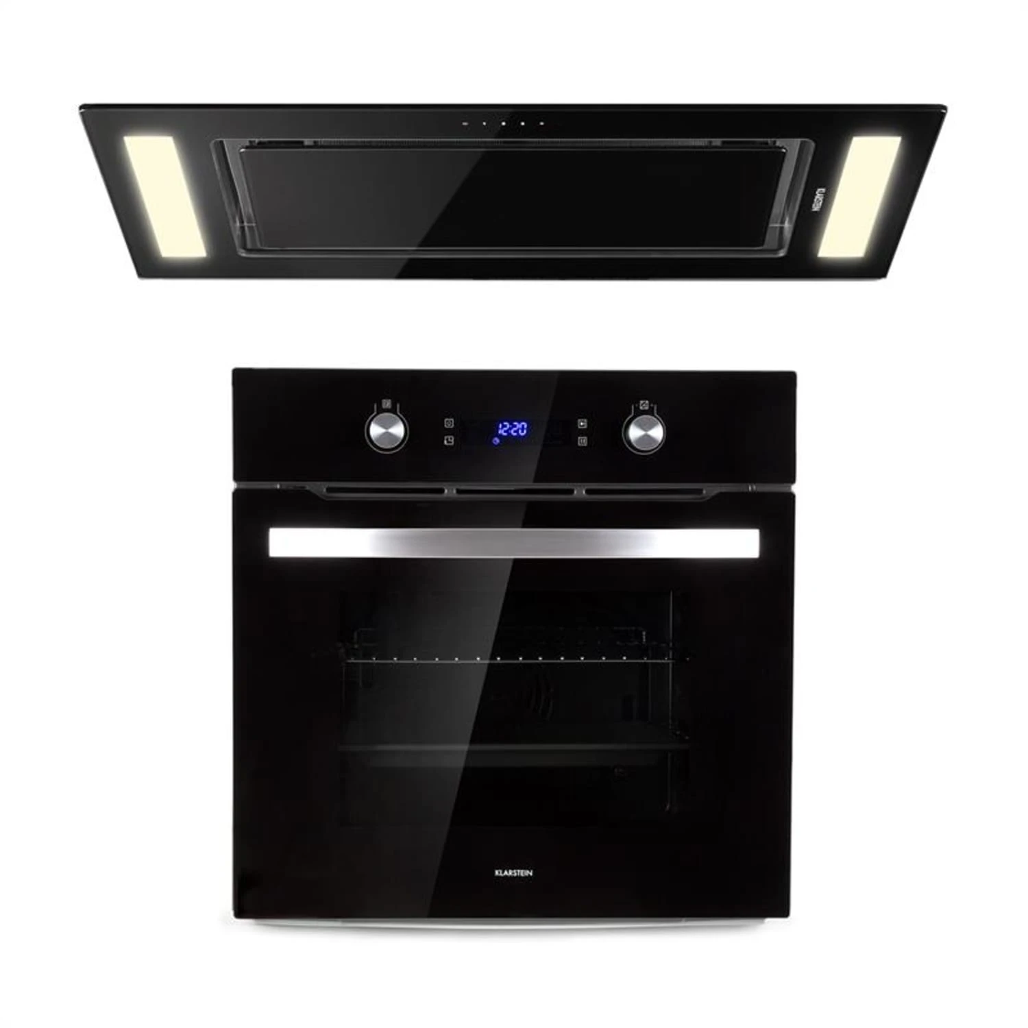 Gusteau Remy Einbau-Set Backofen + Einbau-Haube 2950W 64Ltr 620 m³/h schwarz Edelstahl Gusteau Remy Einbau-Set Backofen + Einbau-Haube 2950W 64Ltr 620 M³/h Schwarz Edelstahl -Klarstein Verkaufs 60002597 yy 0001 titel Klarstein Gusteau Remy Set Backofen Haube