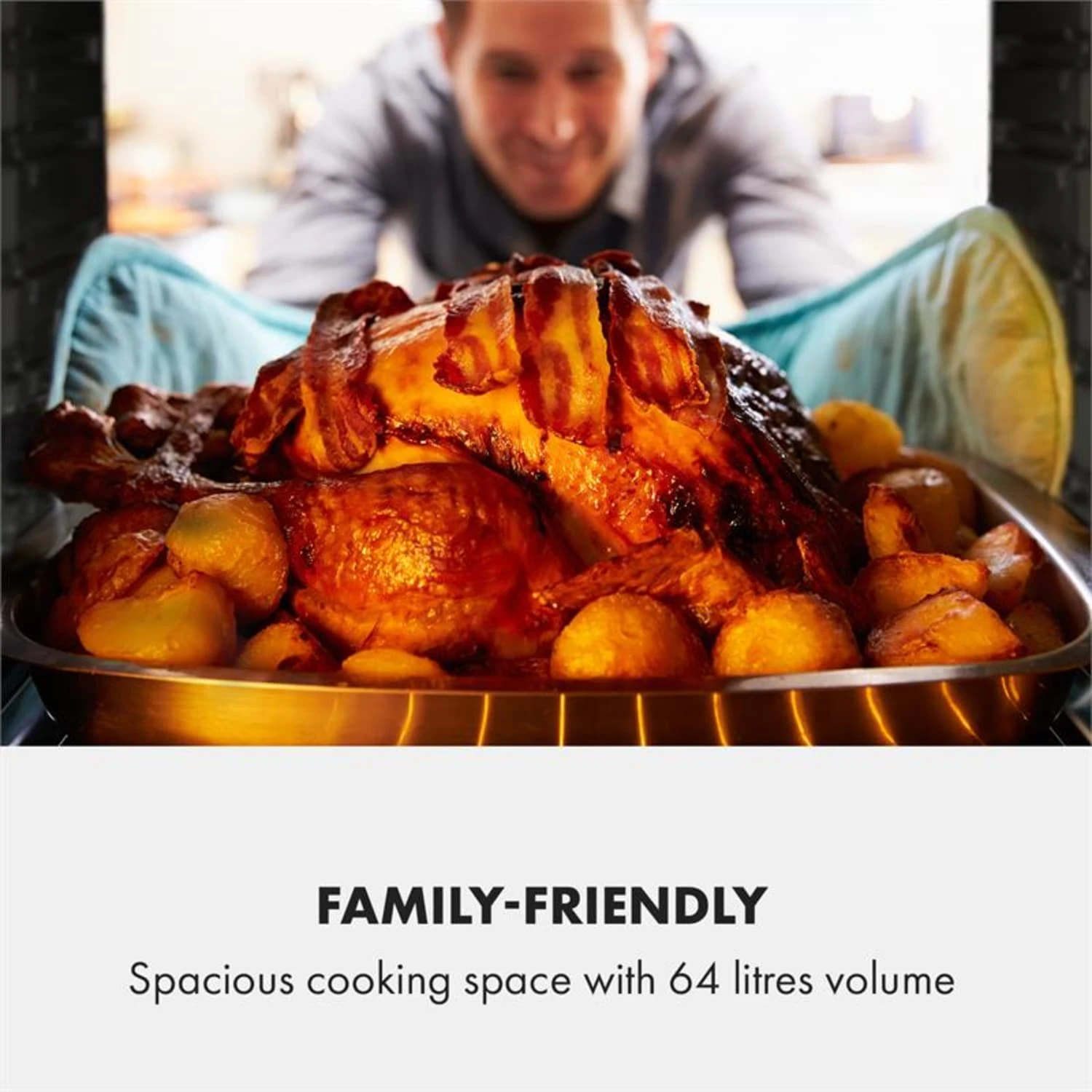 Gusteau Remy Einbau-Set Backofen + Einbau-Haube 2950W 64Ltr 620 m³/h schwarz Edelstahl Gusteau Remy Einbau-Set Backofen + Einbau-Haube 2950W 64Ltr 620 M³/h Schwarz Edelstahl -Klarstein Verkaufs 60002597 yy 0005 logo Klarstein Gusteau Elektrischer Einbaubackofen schwarz