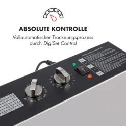 Master Jerky 16 Dörrautomat + Fleischhaken Set 1500W 40-90 °C 15h-Timer Edelstahl Silber -Klarstein Verkaufs 60002668 de 0004 logo