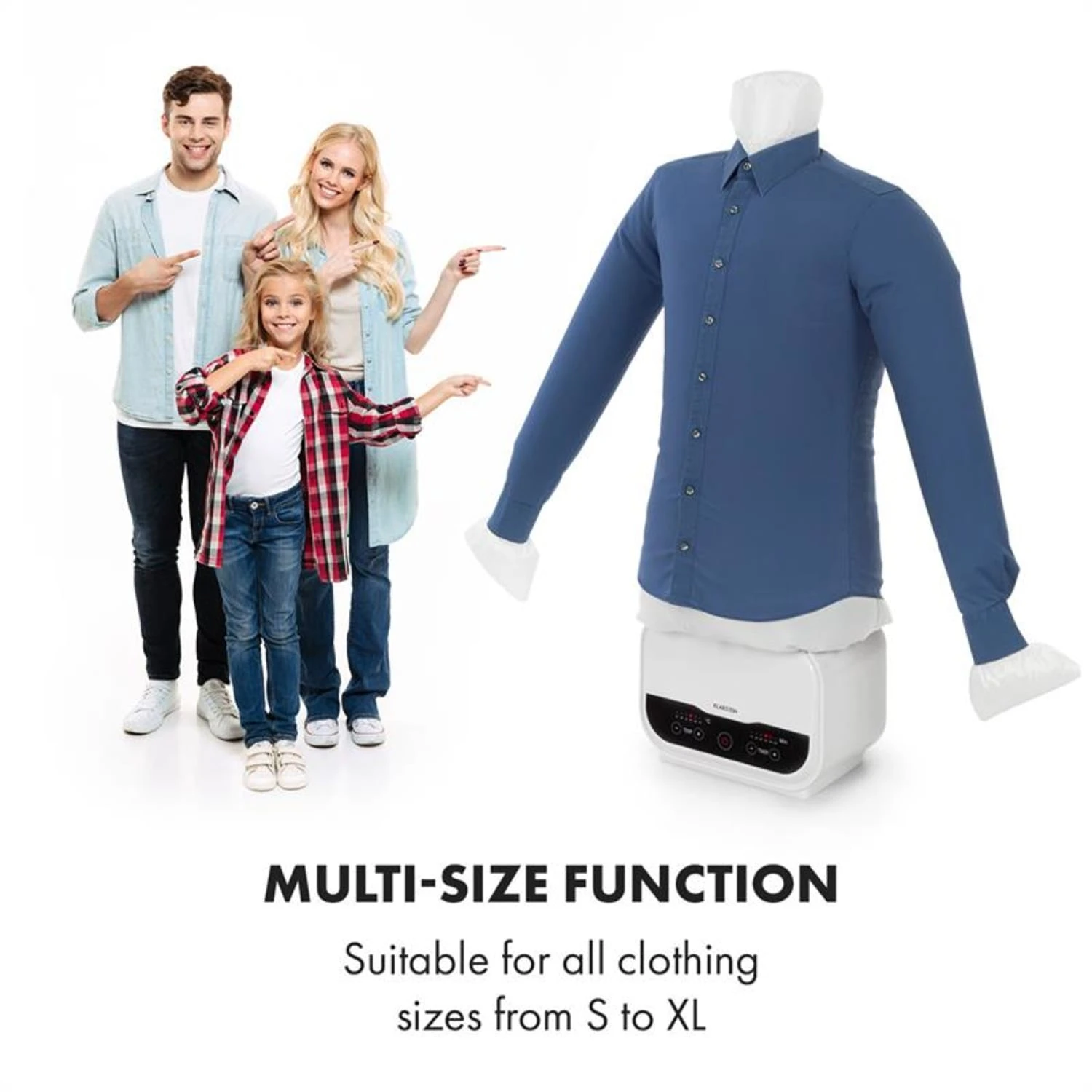 ShirtButler Pro automatisches Trocknersystem Hemd / Hose / Schuhe 1200W 2-in-1 70°C Timer weiß ShirtButler Pro Automatisches Trocknersystem Hemd / Hose / Schuhe 1200W 2-in-1 70°C Timer Weiß -Klarstein Verkaufs 60002670 yy 0006 logo Klarstein ShirtButler Pro Ersatz Shirt