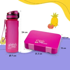 Schmatzfatz Frühstücksset Lunchbox & Trinkflasche Tritan Dicht BPA-frei -Klarstein Verkaufs 60002939 yy 0008 dimensions