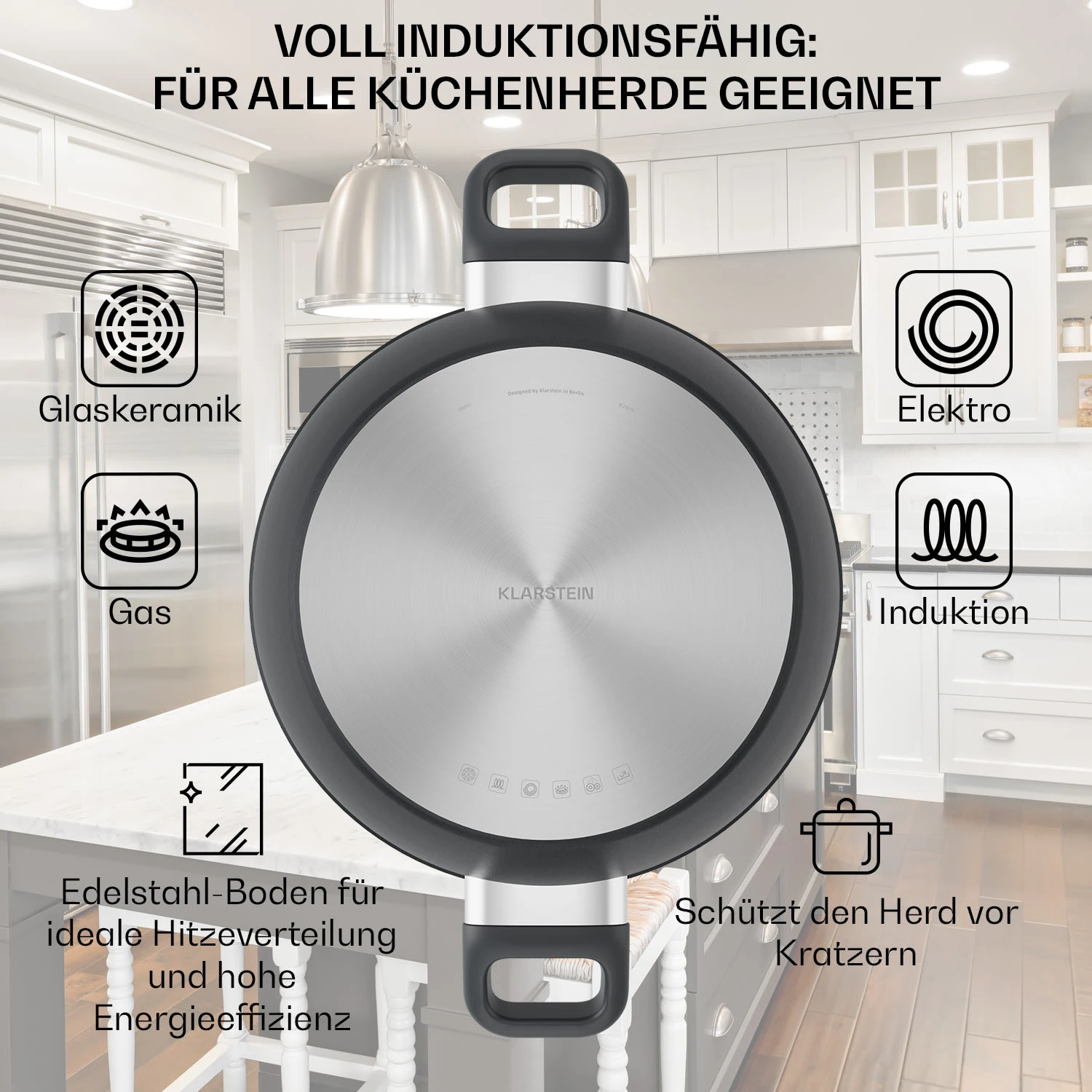 Noto Endurance Topf- und Pfannenset geschmiedetes Aluminium ergonomische Griffe Glasdeckel Filz Noto Endurance Topf- Und Pfannenset Geschmiedetes Aluminium Ergonomische Griffe Glasdeckel Filz -Klarstein Verkaufs 60003055 de 0004 usp