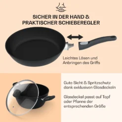 Noto Endurance Topf- Und Pfannenset Geschmiedetes Aluminium Ergonomische Griffe Glasdeckel Filz 6 Noto Endurance Topf- Und Pfannenset Geschmiedetes Aluminium Ergonomische Griffe Glasdeckel Filz -Klarstein Verkaufs 60003055 de 0007 usp
